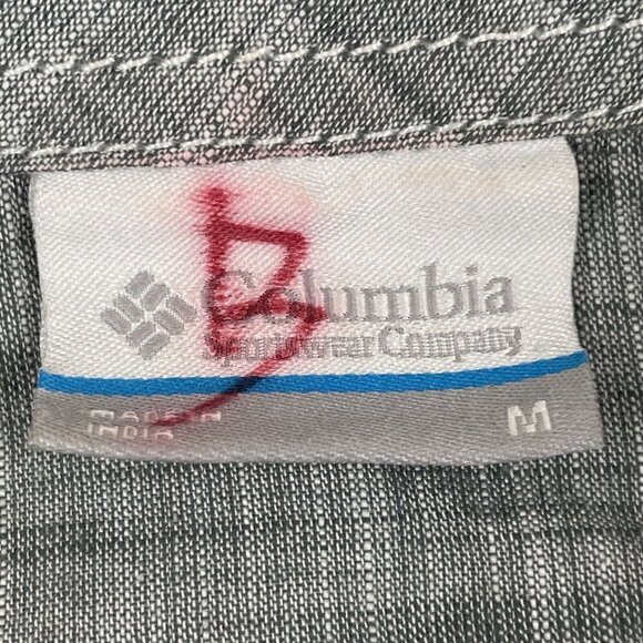 Columbia 1/2 Button Up Shirt Women's M Short Sleeve Blue Plaid Cotton - Picture 6 of 10